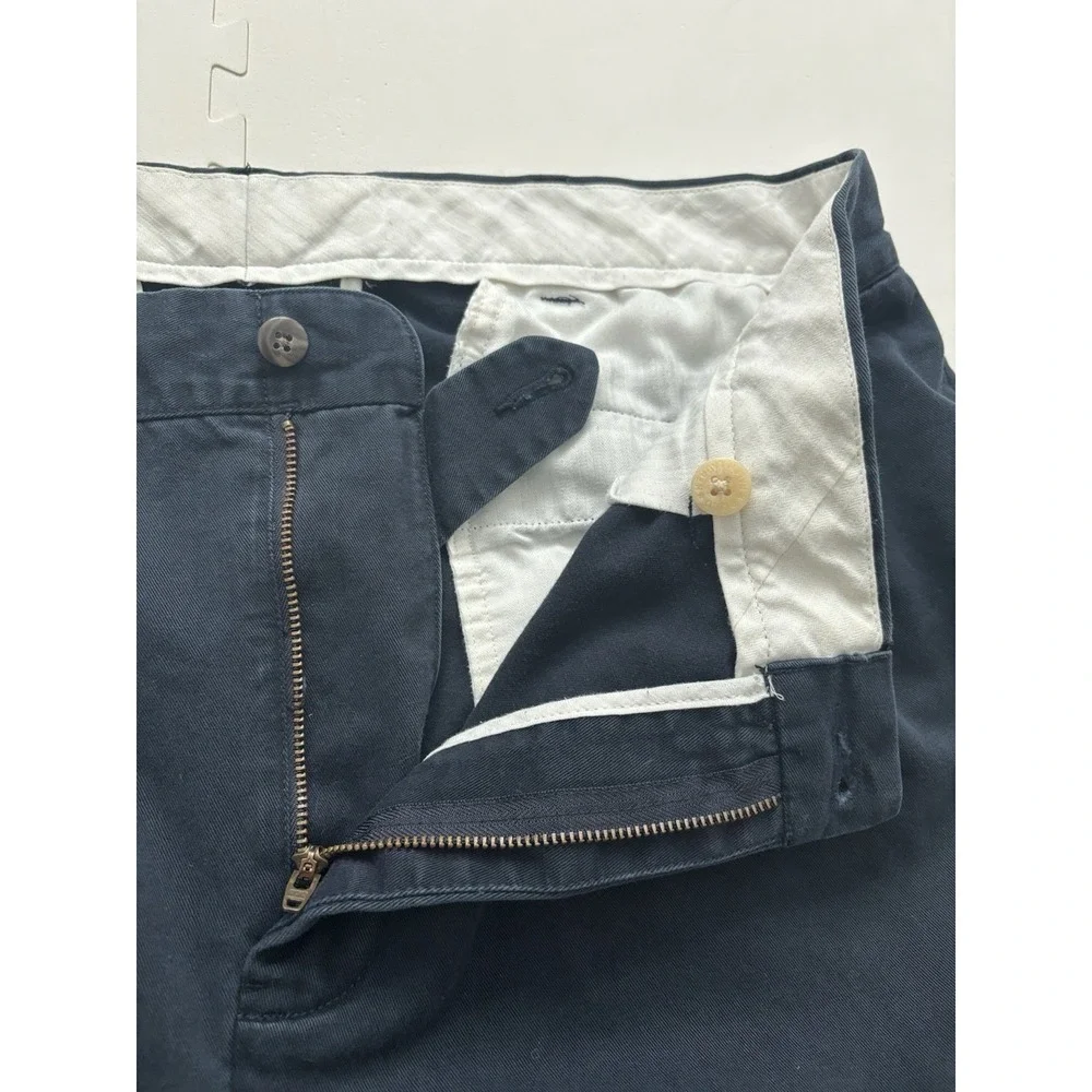 Vtg POLO RALPH LAUREN Ethan Pants Mens Pleated 100% Cotton Chinos - 36/30 Navy
